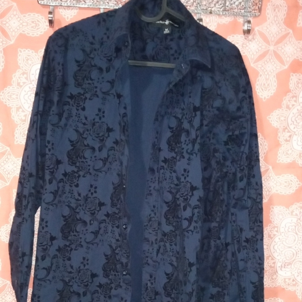 Beverly Hills Polo NWOT Club Navy Floral Shirt